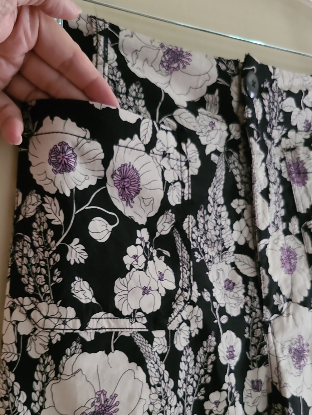 NWOT Maeve Anthroplogie The Colette Wide-Leg Cropped Pant Black Floral - Picture 6 of 15